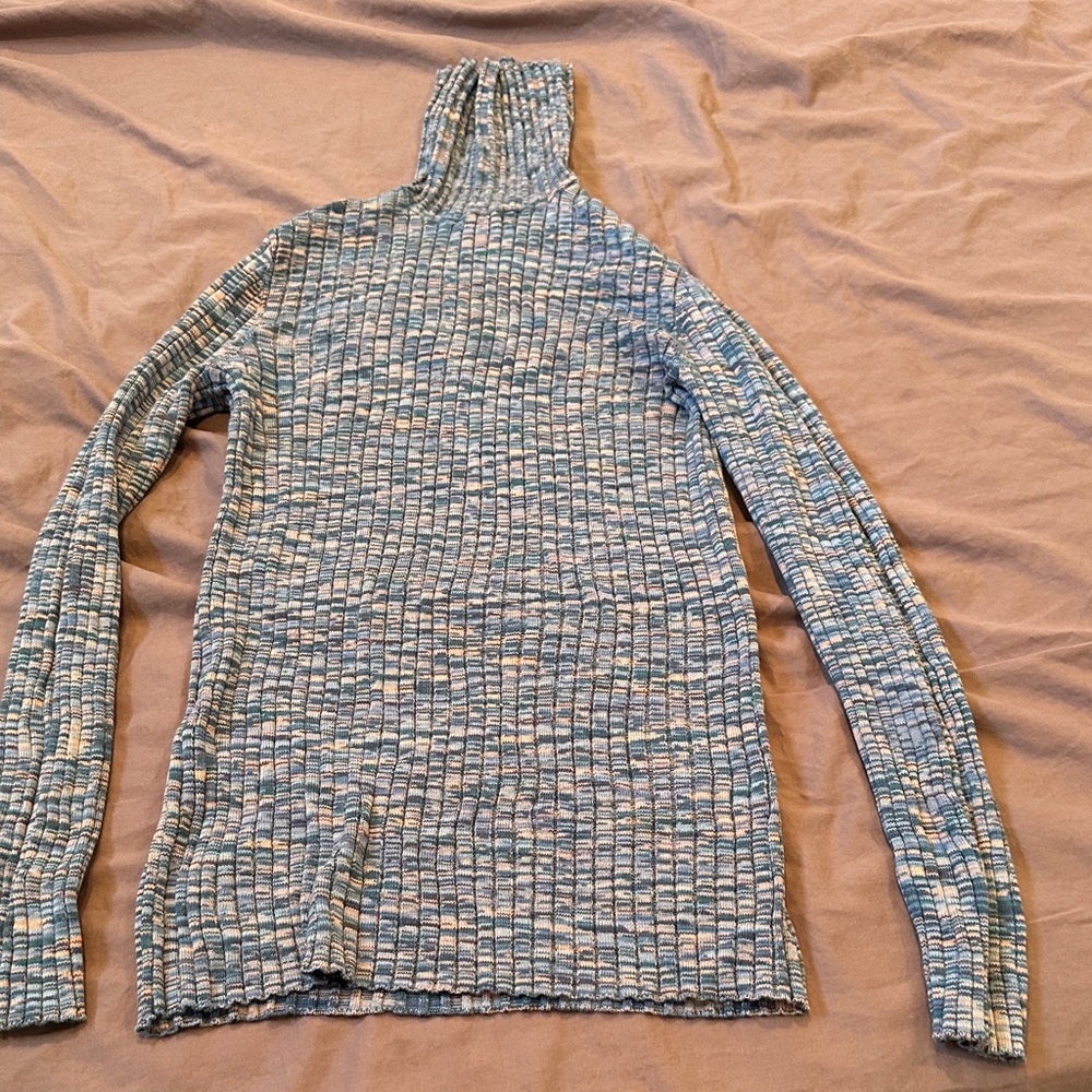 Sundance Multicolor Ribbed Turtleneck Sweater sz L